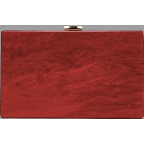 Marbling Red Acrylic Purse Box Clutch Luxury Handbags Women Bgas Designer Messenger Beach Travel Summer Acrylic Hand Bags Wallet
