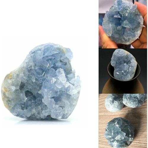 1Pc Natural Blue Crystal Cave Quartz Celestite Crystal Blue Cluster 50/100g Specimen Specimen Cave Healing Crystal I9T5