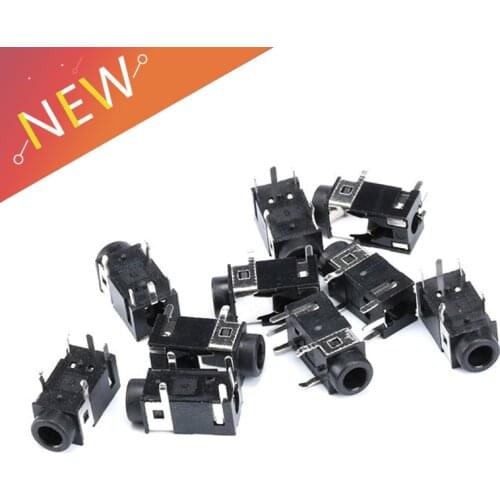 10pcs/lot PJ322 3.5mm Female Audio Connector 5 Pin SMT Headphone Jack Socket PJ-322 PCB Mount Stereo Jack