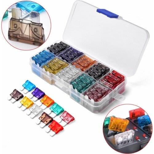 100Pcs ATC/ATO Car Automotive Boat Truck Blade Fuse Assortment Kit Standard Case