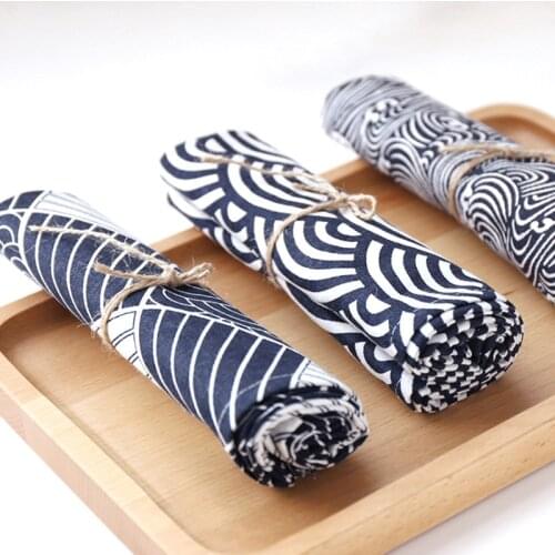 2Pcs Japanese Style Napkin Handkerchief Square Tea Towel Hand Gift Furoshiki Sushi Bento Home DIY Many Uses Wrapping Lunch Cloth