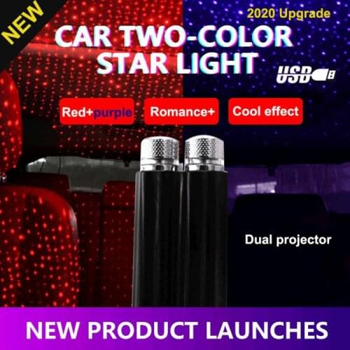 2020 NEW Upgrade USB Car Interior Atmosphere Double Star Sky Lamp T Party Club DJ KTV Xmas Interior Atmosphere Light Car Lights