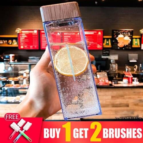 480ML My Square Sport Portable Bottles Creative Plastic Lemon Kids Water Drinking Drink My Cute Jug Bottle Bpa Free Waterbottle