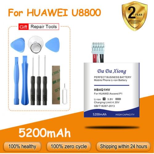 Free shipping 5200mAh HB4Q1HV Battery for Huawei P1 U9200 T9200 U9500 D1 Replacement batteries + free tools