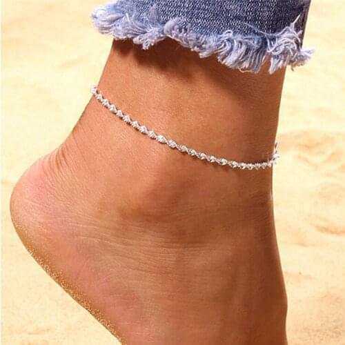 1pc Anklet Leg Chain On Foot For Women Ankle Bracelet Barefoot Sandals Foot Jewelry Simple Style