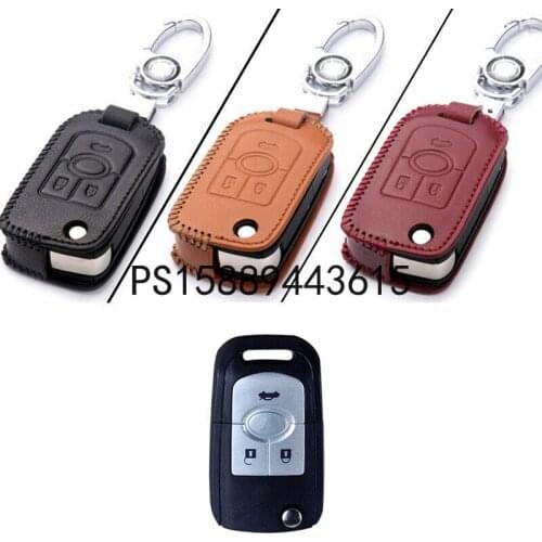 PU Leather 3 Buttons Entry Remote Key Fob Protector Case Cover For Buick D