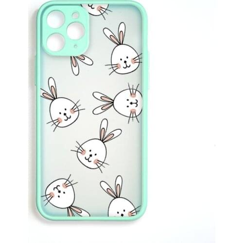 Cute Rabbit Love Hollow Girl Gift Phone Case Colorful Shockproof For IPhone 12 Mini 11 Pro Max XR X XS 7 8 Plus Blue Cover