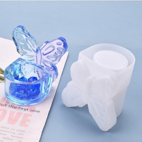 DIY Crafts Decor Crystal Epoxy Resin Mold Butterfly Storage Box Silicone Mould 40GB