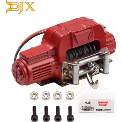 DJX Metal Emulation Winch with Wireless Remote Controller for 1/10 RC Crawler Car Axial SCX10 Traxxas TRX4 D90 KM2 TF2 Tamiya