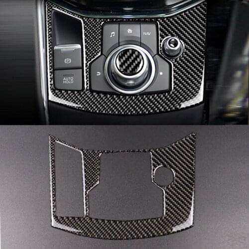 For Mazda CX-5 CX5 2017 2018 ONLY LHD Carbon Fiber Car Gear Shift Electronic Handbrake Panel Cover Decor Trim