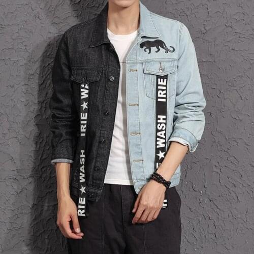 Denim Colors Men Double Jacket 2020 Autumn New Fashion Slim Fit Casual Man Coat Youth Solid Windbreaker Boys Clothing k113