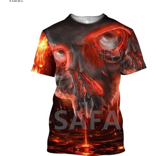 Skull Magma Death Yinyang Tattoo Pattern 3D Fashion All Over Printed Round Neck T-Shirt Men Women Harajuku Casual Tee Top
