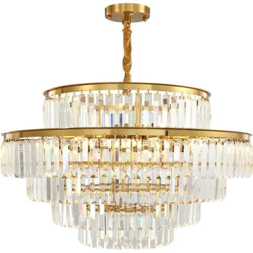 Hot sale Indoor Round Decorative Pendant Light Luxury Clear K9 Chandeliers Pendant Lamp for Dining Room