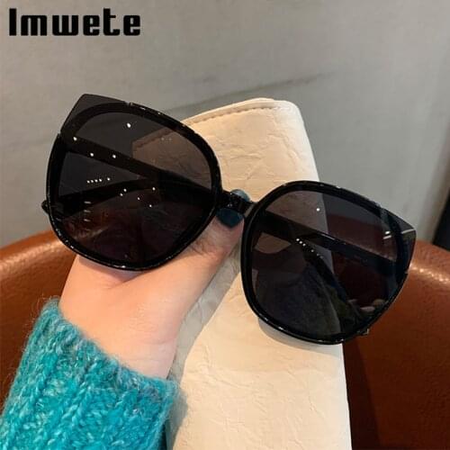 Imwete New Oversized Cat Eye Sunglasses Women Vintage Shades Eyewear Men Trend Sun Glasses Luxury Designer UV400 Sunglass Green