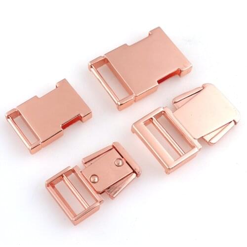 Rose gold zinc alloy contour buckle 19/24mm side Release Buckle Belt Buckle Backpack Buckle,Dog Collar Belt Parachute Strap