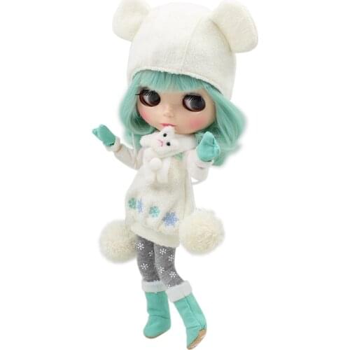 ICY DBS Blyth doll toy suit winter outfit hat stocking shoes snow dress