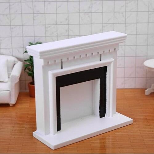 1/12 Handmade Dollhouse Miniature Wood Fireplace Living Room Decoration