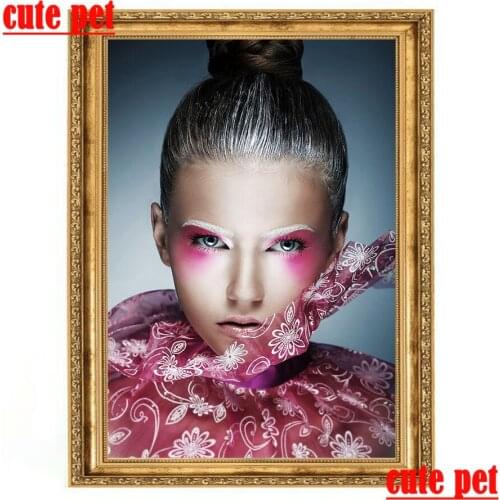 Fashion heavy makeup girl Diamond Mosaic Portrait Cross Stitch Kit Diamond Embroidery Diamond Painting Home Wall Decor puzzle
