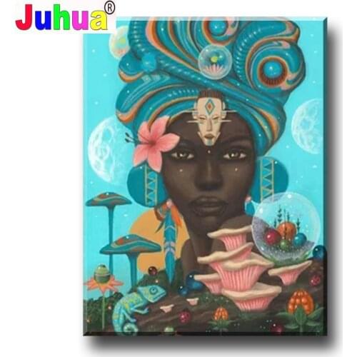 Black Africa Woman full Drill 5D DIY diamond painting kit Handmade Cross Stitch Crystal Rhinestone embroidery home art craft