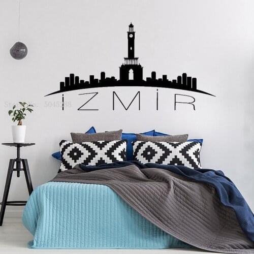 Izmir City Wall Sticker Turkey Mural Wall Art Decal Curved building Style Decor Custom Room Art Kids bedroom Decals Poster Y235