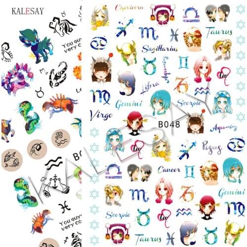 Nail Art Sticker Cartoon Constellation Options DIY Decals Manicure Self Adhesive Sticker for Nails Design Decoration Salon