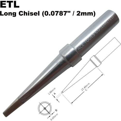 ETL Soldering Tip Long Screwdriver 2mm Fit WELLER WES51 WES50 WESD51 WE1010EU PES50 LR20 Handle Pencil Welding Nozzlr Iron Bit