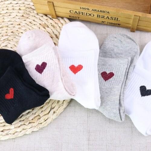 Solid Cotton Socks New Style Women Girls Socks Soft Breathable Summer Winter For Love Sock Four Seasons 2021