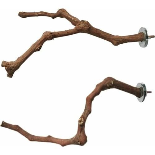 Parrot Bird Stand Tree Branch Resk Holder Pet Budgie Toys Perches Climbing Grinding