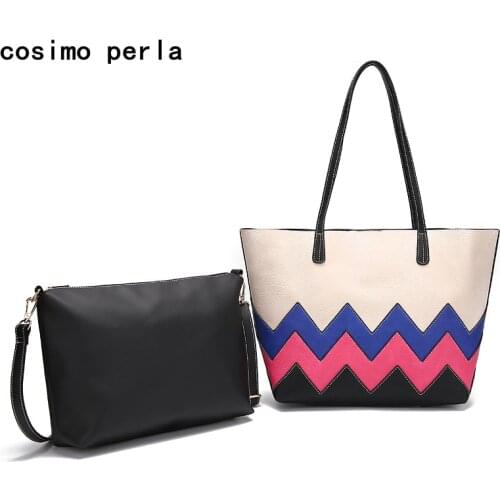 Casual Large Tote Bags for Women 2PCS/SET Composite Bag Summer Travel Beach Party Handbags Big Weave Pattern Shoulder Bags