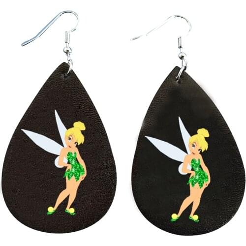 Fairy Earrings- Faux Leather Teardrop Earrings Customize Your Love Team Logo Bulk Wholesale