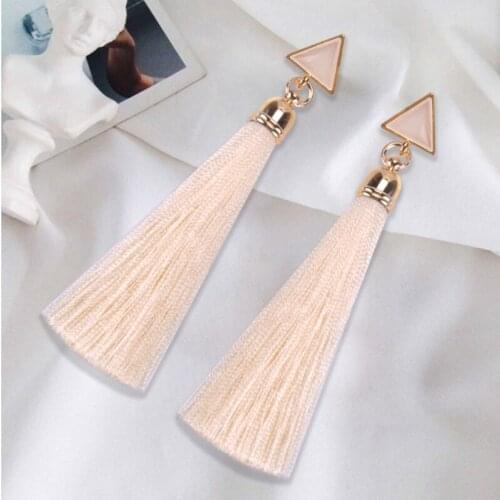 New Fashion Charm Boho Long Geometric Tassel Drop Earrings For Women Girls Party Vintage Ethnic Multicolor Earring Jewelry Gifts