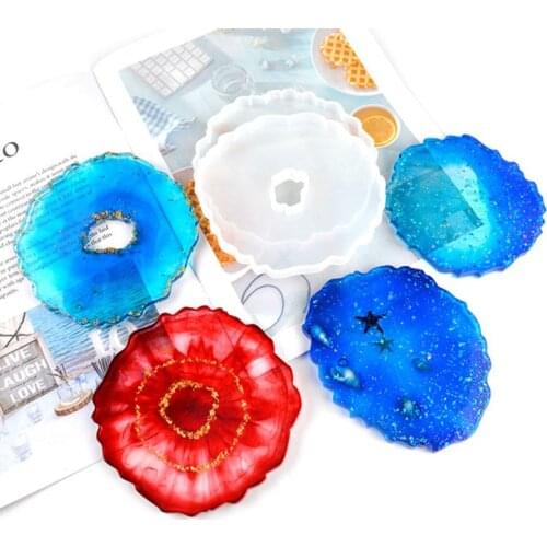 Silicone Crystal Epoxy Resin Mold Irregular Wave Coaster Mat Casting Mould Craft
