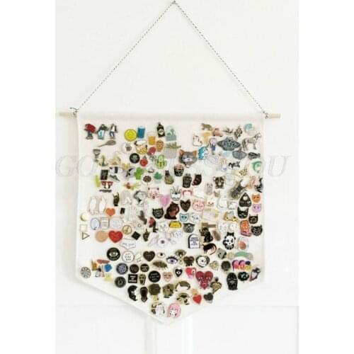 Nordic Blank Wall Hanging Banner Cotton Brooch Pin Badge Holder Pennant Badge Wall Display Banner for Living Room Decoration