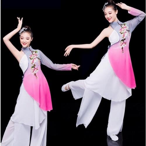 Chinese style folk style ladies classical dance stage costumes chinese costume hanfu dance costume