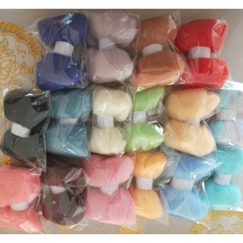 WFPFBEC felt 160g 10g/color 16colors wool for needle felting merino wool roving sheep wool fiber diy crafa