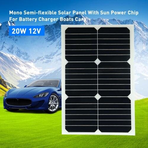 Car Solarpanel Battery Charger 20W 12V Mono Semi-flexible Sunpower Chip For Boats Cara Accessories Car Styling