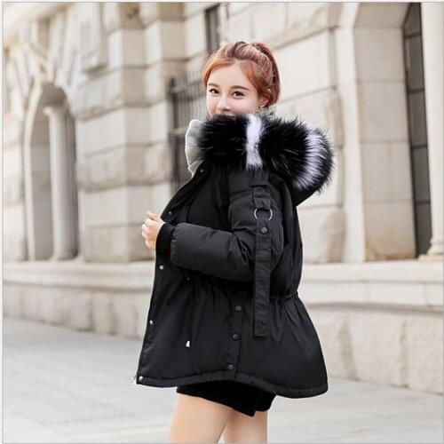 Women Parka 2019 Ladies Winter Coats short Cotton Casual Fur Hooded Jackets Women Warm Winter Parkas Female Overcoat Z11