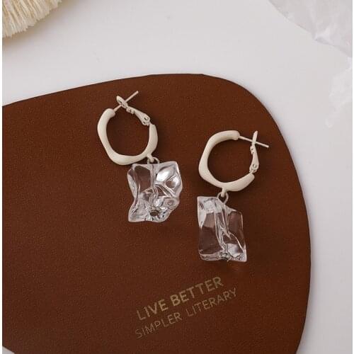 2021 New Irregular Transparent Acrylic Resin Circle Earrings For Women Fashion Jewelry Geometric Pendientes Brincos