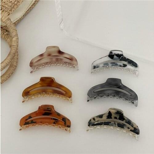 Women Fashion Acetate Leopard Hair Claw Lady Acrylic Back Head Hair Clip
