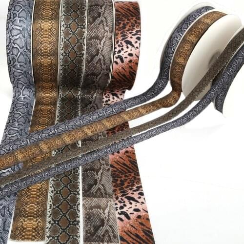 Snake Skin & Leopard pattern printed Poly Cotton ribbon for Party Home Wedding Decoration Gift Wrapping Garment Accessories