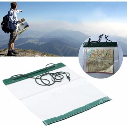 1pcs waterproof transparent map bag outdoor camping hiking map protector dry bag