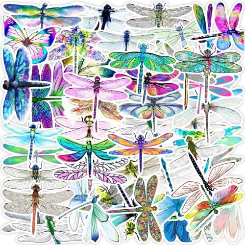 10/50Pcs Insect Animal Cartoon Dragonfly Stickers Color Butterfly To DIY Stationery Luggage Bike Laptop Dairy Notebook Guitar