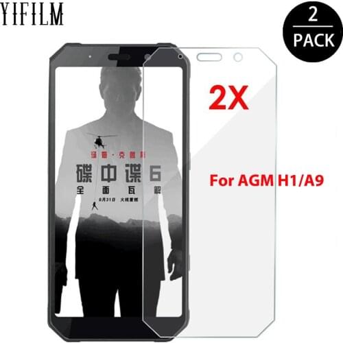 2PCS For AGM A9 H1 Clear Tempered Glass Screen Protector 9H 0.3mm 2.5D Anti-scratch Ultra-thin Film For AGM A9 Pro Glass