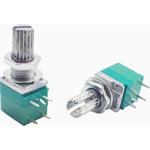 50pcs RV097NS 5K 10K 20K 50K 100K 500K with a switch audio 5pin shaft 15mm amplifier sealing potentiometer