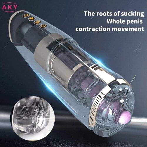 Automatic Powerful Telescopic Sucking Masturbation Cup Anal Vagina Real Pussy Massager Vibrator Male Masturbator Sex Toy for Men