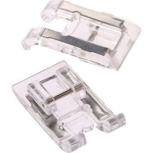 Household Domestic Sewing Machine Satin Stitch Presser Foot For Singer Brother Juki Sewing Machine Snap-on Transparent 3cmX1.8cm