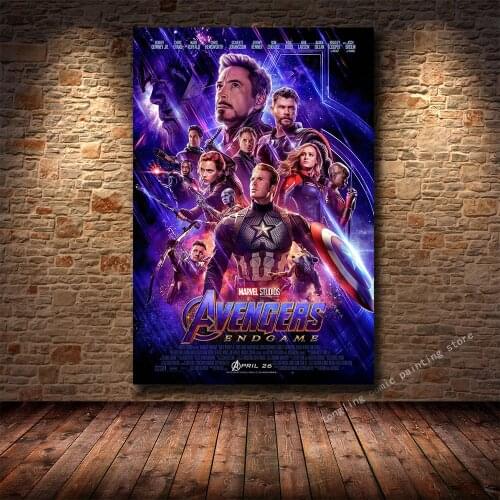 Marvel Avengers Super Hero Black and White Cartoon Poster Canvas Paintings Spiderman Wall Art Picture for Living Room Home Decor