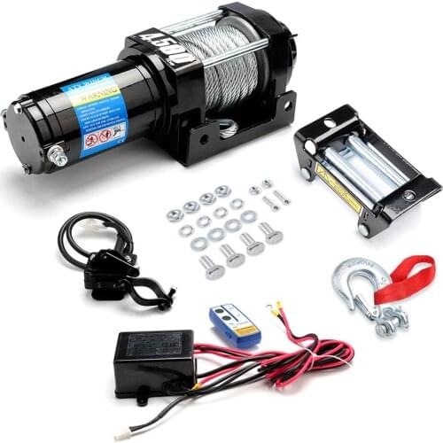 DE 4500lbs Electric Winch With 10M X 5.3mm High-strength Synthetic Rope Outdoor Lifting Tool Easy To Operate