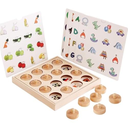 Kids Wooden Memory Matching Chess Game Toy Early Education Puzzle Logic Toy