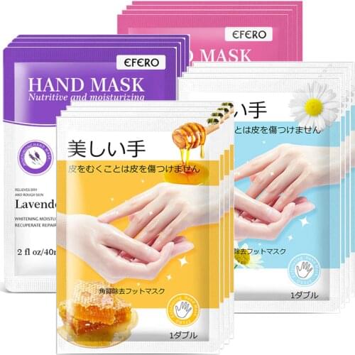 EFERO Exfoliating Hand Mask Hand Care Moisturizing Spa Gloves Whitening Hand Cream Hand Care Gloves Rose/ Aloe /Lavender Serum